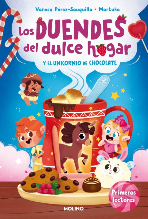 portada del libro "Los duendes del dulce hogar y el unicornio de chocolate"